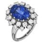 Sri Lanka GIA No Heat Sapphire 10.50cts Diamond Platinum Engagement Ring|DoverJewelry|