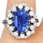 Sri Lanka GIA No Heat Sapphire 10.50cts Diamond Platinum Engagement Ring|DoverJewelry|