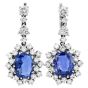 Sri Lanka GIA No Heat Sapphire  15.86cts Diamond Drop Earrings