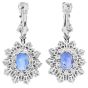Sri Lanka GIA No Heat Sapphire  15.86cts Diamond Drop Earrings