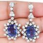 Sri Lanka GIA No Heat Sapphire  15.86cts Diamond Drop Earrings
