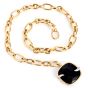 Pomellato Victoria Cushion-Cut  Black Jet  18K  Gold Chain Link Necklace