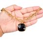 Pomellato Victoria Cushion-Cut  Black Jet  18K  Gold Chain Link Necklace