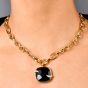 Pomellato Victoria Cushion-Cut  Black Jet  18K  Gold Chain Link Necklace