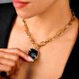 Pomellato Victoria Cushion-Cut  Black Jet  18K  Gold Chain Link Necklace