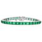 Oscar Heyman Mid-Century 14.73 carat Emerald Platinum Tennis Bracelet-Dover Jewelry