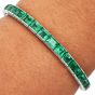 Oscar Heyman Mid-Century 14.73 carat Emerald Platinum Tennis Bracelet-Dover Jewelry