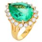 GIA Colombian Emerald 8.95cts Diamond Halo 18K Engagement Ring|Dover Jewelry|