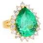 GIA Colombian Emerald 8.95cts Diamond Halo 18K Engagement Ring|Dover Jewelry|