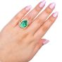 GIA Colombian Emerald 8.95cts Diamond Halo 18K Engagement Ring|Dover Jewelry|