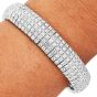 Estate 15.72 carat Diamond Wide Five Row Cuff Statement Bracelet-Dover Jewelry