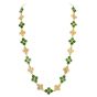 Vintage TRIO GIA Jadeite Jade 18K Gold Quatrefoil Link Necklace-Dover Jewelry