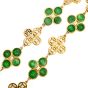 Vintage TRIO GIA Jadeite Jade 18K Gold Quatrefoil Link Necklace-Dover Jewelry