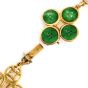Vintage TRIO GIA Jadeite Jade 18K Gold Quatrefoil Link Necklace-Dover Jewelry