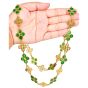Vintage TRIO GIA Jadeite Jade18K Gold Quatrefoil Link Necklace-Dover Jewelry