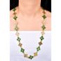 Vintage TRIO GIA Jadeite Jade 18K Gold Quatrefoil Link Necklace-Dover Jewelry