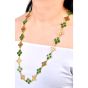 Vintage TRIO GIA Jadeite Jade 18K Gold Quatrefoil Link Necklace-Dover Jewelry