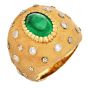 Buccellati Diamond Cabochon Emerald 18K Gold Dome Ring