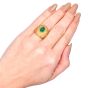 Buccellati Diamond Cabochon Emerald 18K Gold Dome Ring-Dover Jewelry