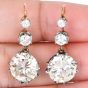 Vintage 9.43 Carat Round Diamond 18k Gold Dangling Earrings|Dover Jewelry|