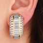 Estate 17.30cts Diamond 18K Statement Clip-On Earrings -Dover Jewelry