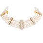 Estate 14.24cts Diamond Pearl 18K 3-Strand Choker Necklace-Dover Jewelry