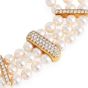 Estate 14.24cts Diamond Pearl 18K 3-Strand Choker Necklace-Dover Jewelry