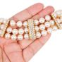 Estate 14.24cts Diamond Pearl 18K 3-Strand Choker Necklace-Dover Jewelry