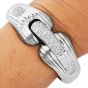 1980s 3.00cts Diamond 18K White Gold Diamond Cuff Bracelet