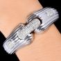 1980s 3.00cts Diamond 18K White Gold Diamond Cuff Bracelet