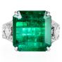 Estate GIA Emerald 7.15cts Diamond Platinum Engagement Accent Band Ring|DoverJewelry|