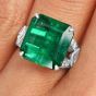 Estate GIA Emerald 7.15cts Diamond Platinum Engagement Accent Band Ring|DoverJewelry|