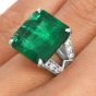 Estate GIA Emerald 7.15cts Diamond Platinum Engagement Accent Band Ring|DoverJewelry|