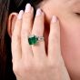 Estate GIA Emerald 7.15cts Diamond Platinum Engagement Accent Band Ring|DoverJewelry|