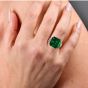 Estate GIA Emerald 7.15cts Diamond Platinum Engagement Accent Band Ring|DoverJewelry|