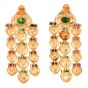 Estate Diamond Precious Gemstone 18K Gold Drop Earrings-Dover Jewelry