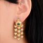 Estate Diamond Precious Gemstone 18K Gold Drop Earrings-Dover Jewelry