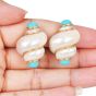 MAZ Vintage Turquoise Shell 14k Gold Clip-On Earrings