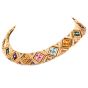 Estate Multi Gemstone Diamond 18K Gold Statement Choker Necklace-Dover Jewelry