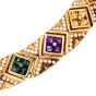Estate Multi Gemstone Diamond 18K Gold Statement Choker Necklace-Dover Jewelry