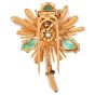 Vintage Buccellati Yellow Diamond Emerald Pearl Gold Flower Brooch Pin |Dover Jewelry|