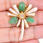 Vintage Buccellati Yellow Diamond Emerald Pearl Gold Flower Brooch Pin |Dover Jewelry|