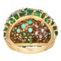 Vintage Emerald Diamond Bombe Dome 18k Gold Cocktail Ring|Dover Jewelry|