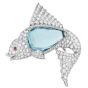 Antique Deco Sailfish Aquamarine Diamond Platinum Brooch Pin|Dover Jewelry|