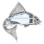 Antique Deco Sailfish Aquamarine Diamond Platinum Brooch Pin|Dover Jewelry|