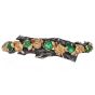 M. Buccellati Vintage Carved Emerald Gold Silver Wine Leaf  Bangle Bracelet |dover jewelry|