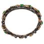 M. Buccellati Vintage Carved Emerald Gold Silver Wine Leaf  Bangle Bracelet |dover jewelry|