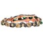 M. Buccellati Vintage Carved Emerald Gold Silver Wine Leaf  Bangle Bracelet |dover jewelry|
