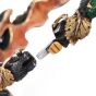 M. Buccellati Vintage Carved Emerald Gold Silver Wine Leaf  Bangle Bracelet |dover jewelry|