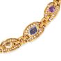 Estate Circa 1980s Diamond Sapphire 18k Gold Choker Necklace